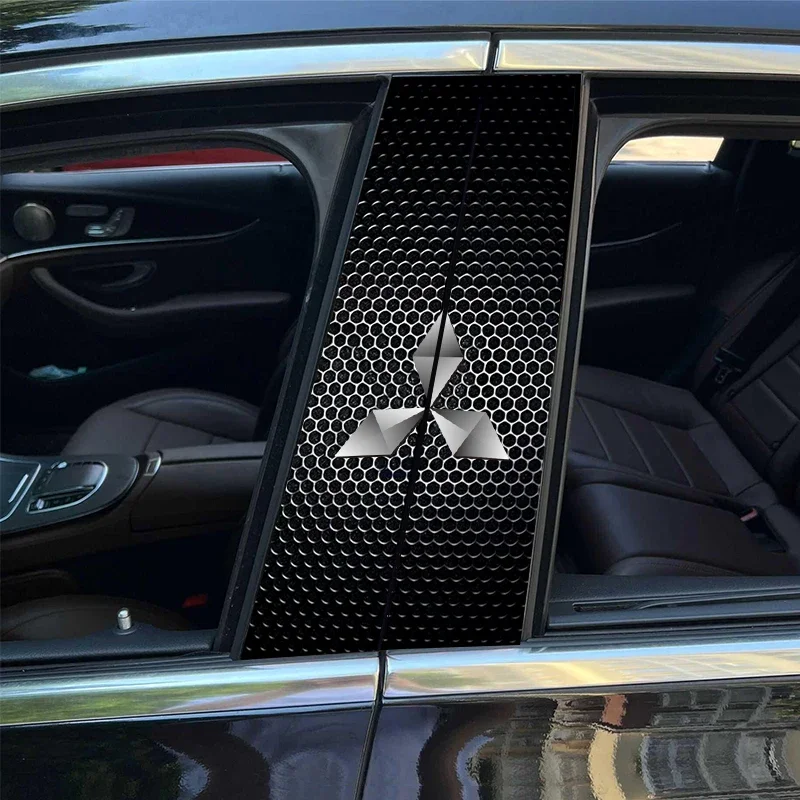 

Anti-scratch Car Center Pillar Sticker Window B Pillar Decor Film for Mitsubishi Triton L200 Pajero Sport 2pcs