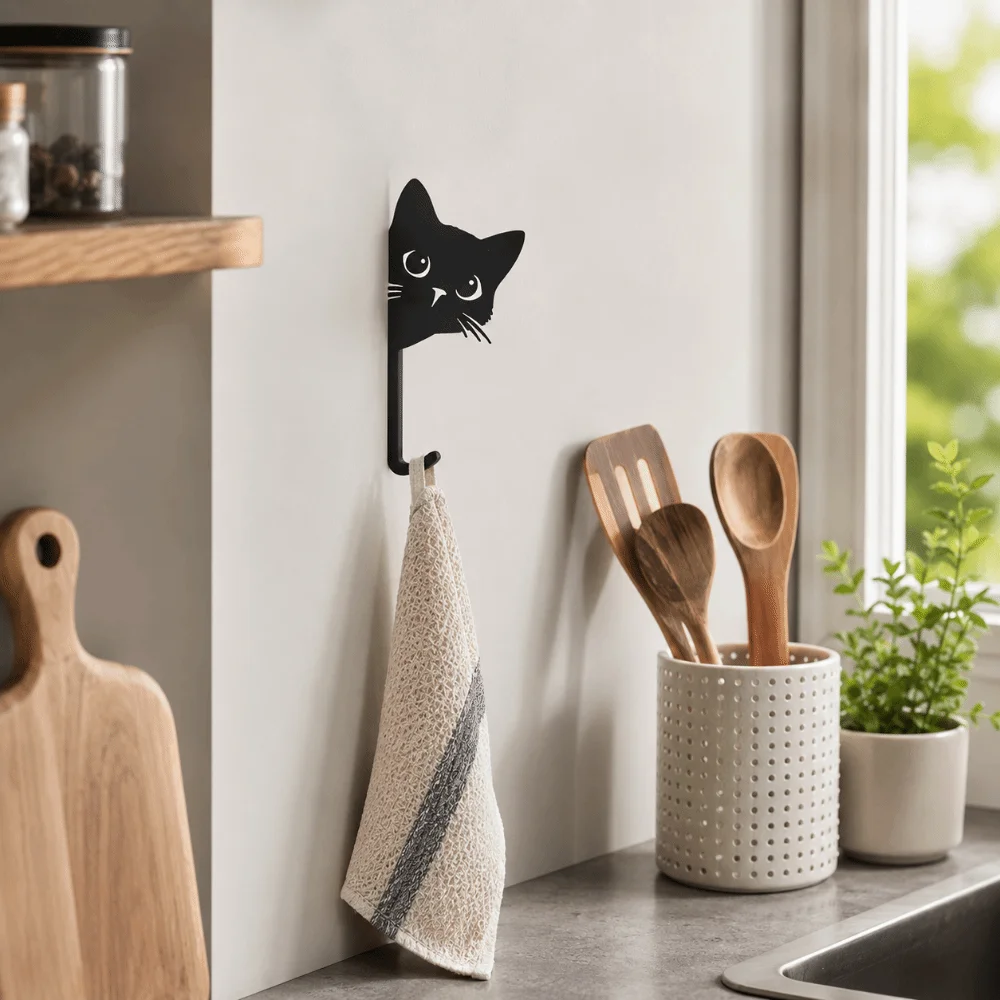 Wall Decorations Decorative Cat Hooks Cute Home Decor Kitten Wall Hooks 3D Printed Hanging Hook Home