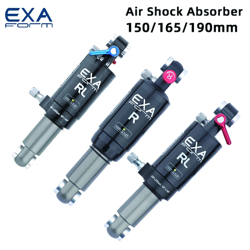 KS EXAFORM-MTB Rear Shock Absorber, Adjustable Damping, Single and Double Air Chamber, 150mm, 165mm, 190mm