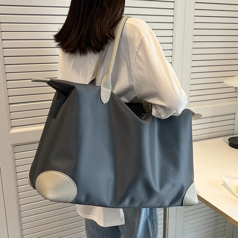 Bolso de viaje informal para mujer, bolsa de hombro de gran capacidad, Color sólido, envío gratis