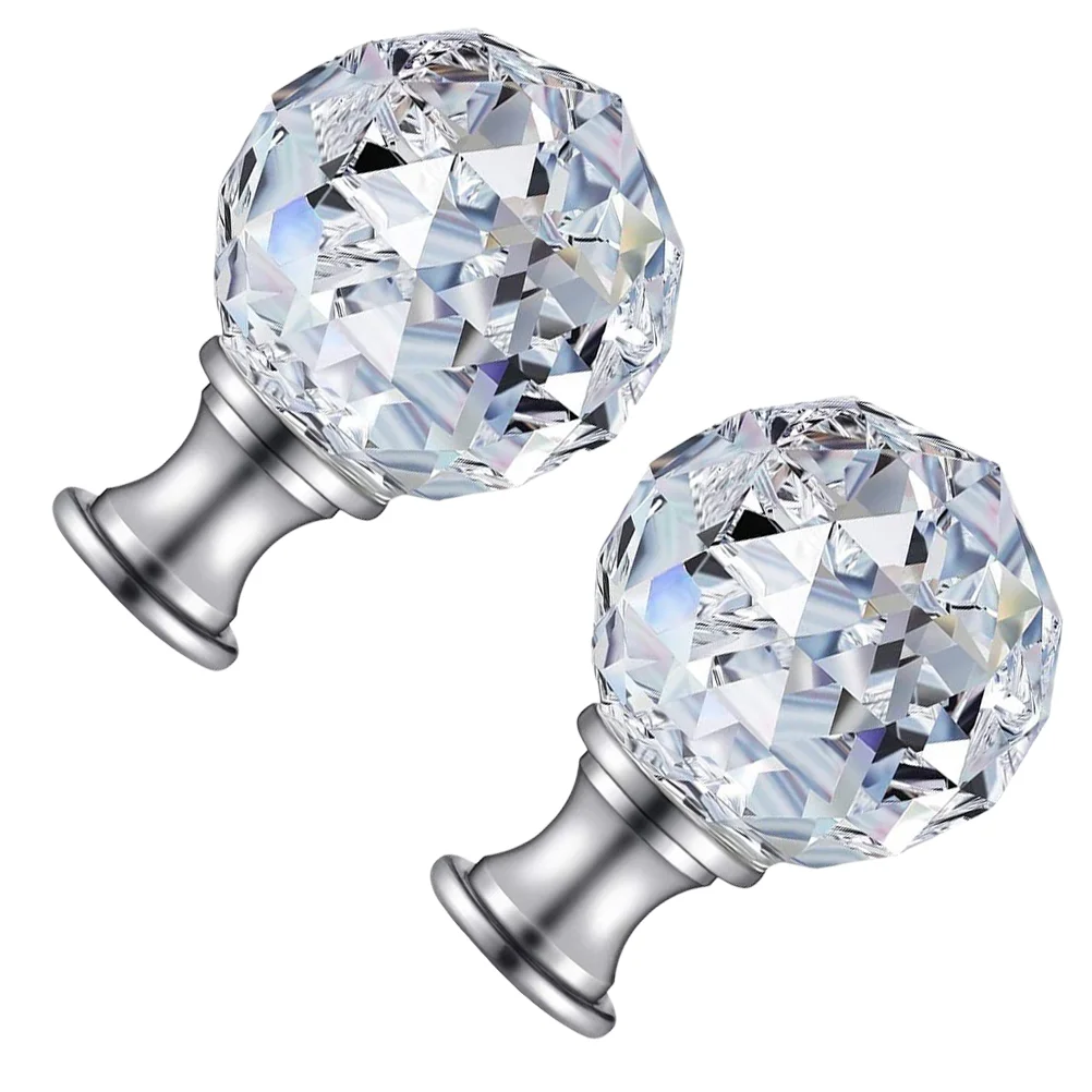 

Light Knob Replacement Lampshade Decorative Head Curtain Poles Screw Caps Crystal Floor