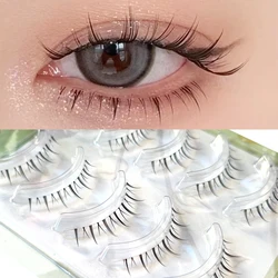Natural Looking 5 Pairs Idol Bottom Eyelashes Set Soft Under Eyelash Handmade Lower Eye Lashes Extension Invisible Band