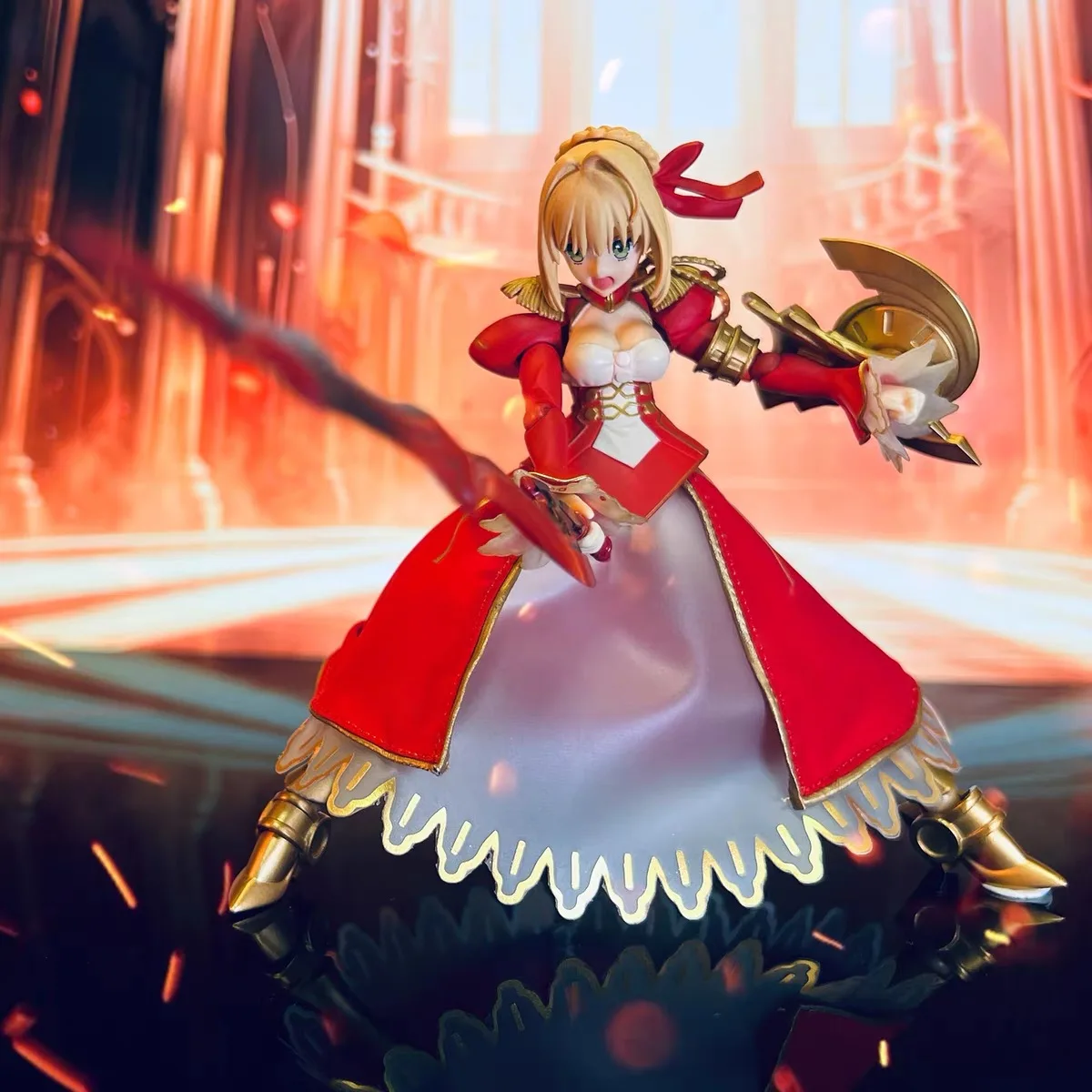 Fate/Grand Order Nero Red Saber Cotton Skirt  Adaptation Figma Anime Action Figure Toy Skirt  Built-In Wire No Figure