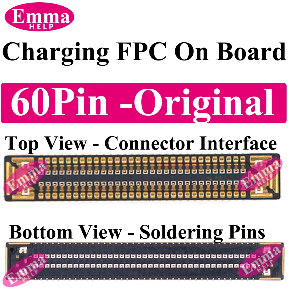60Pin Charging FPC Connector on Board for Samsung Galaxy S21 S22 S23 S24 S25 Ultra Plus Mainboard Flex Interface 10/30/50Pcs image 2