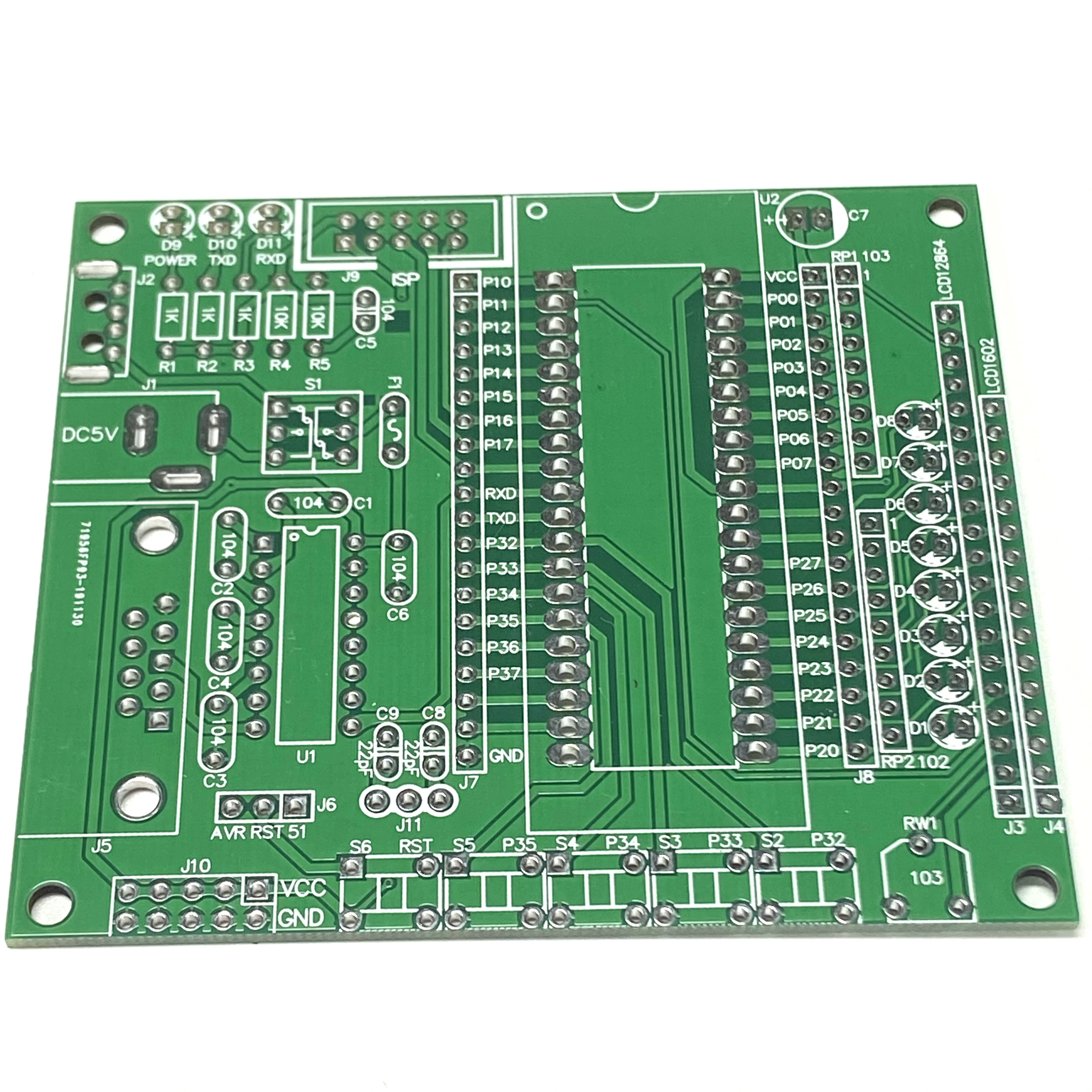 STC89C52 DIY learning Board Kit Suit the Parts  51 Series Microcontroller ATmega16 Development Board Learning Board