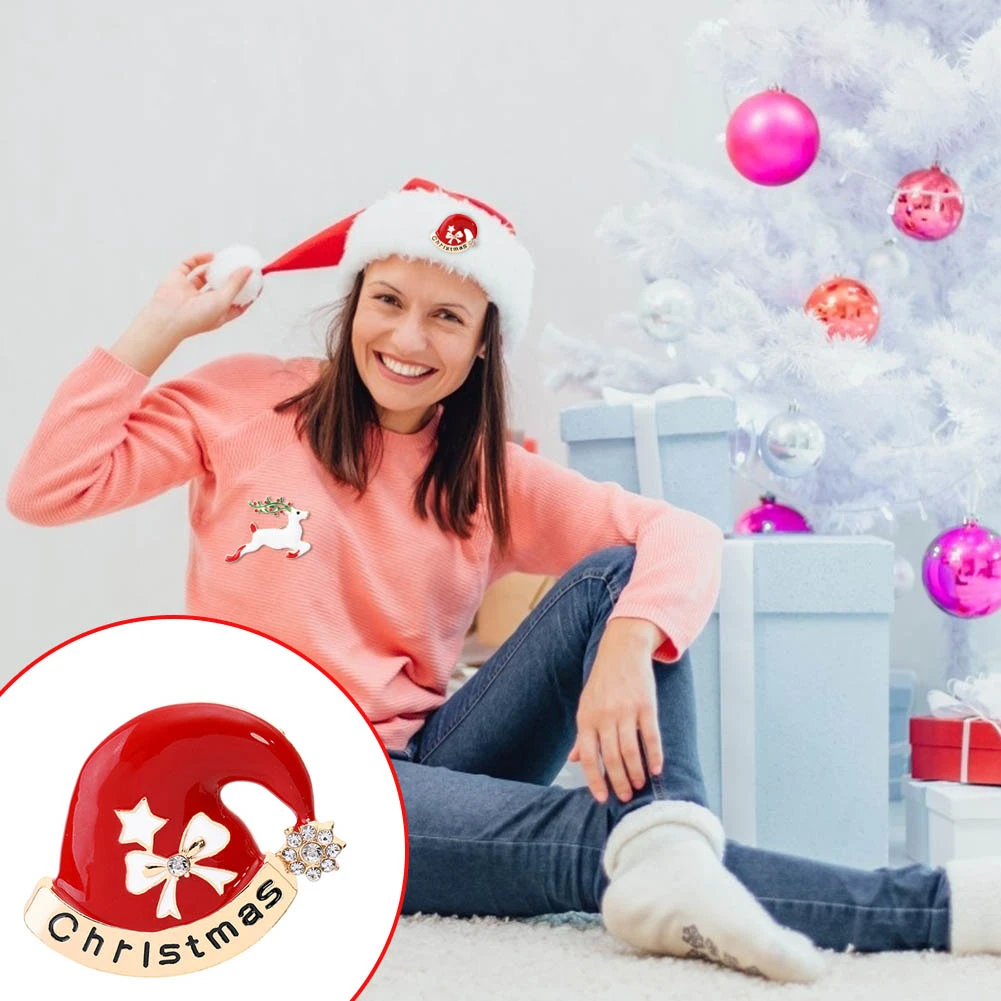 12 قطعة من دبابيس بروش عيد الميلاد، دبابيس عيد الميلاد اللطيفة، جميلة ومحمولة، سهلة الاستخدام لتزيين هدايا عيد الميلاد للأطفال #1