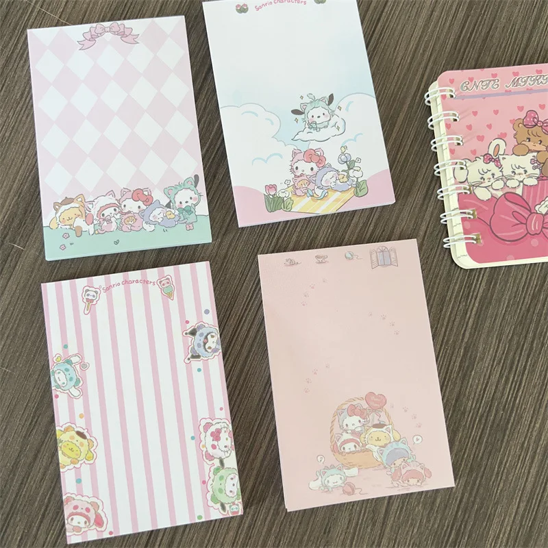 Sanrio Hello Kitty Pochacco Mikko Sticky Notes Tearable Non Adhesive Paper Notebook Letter Memo Pad Notepad Ins Stationery Gift