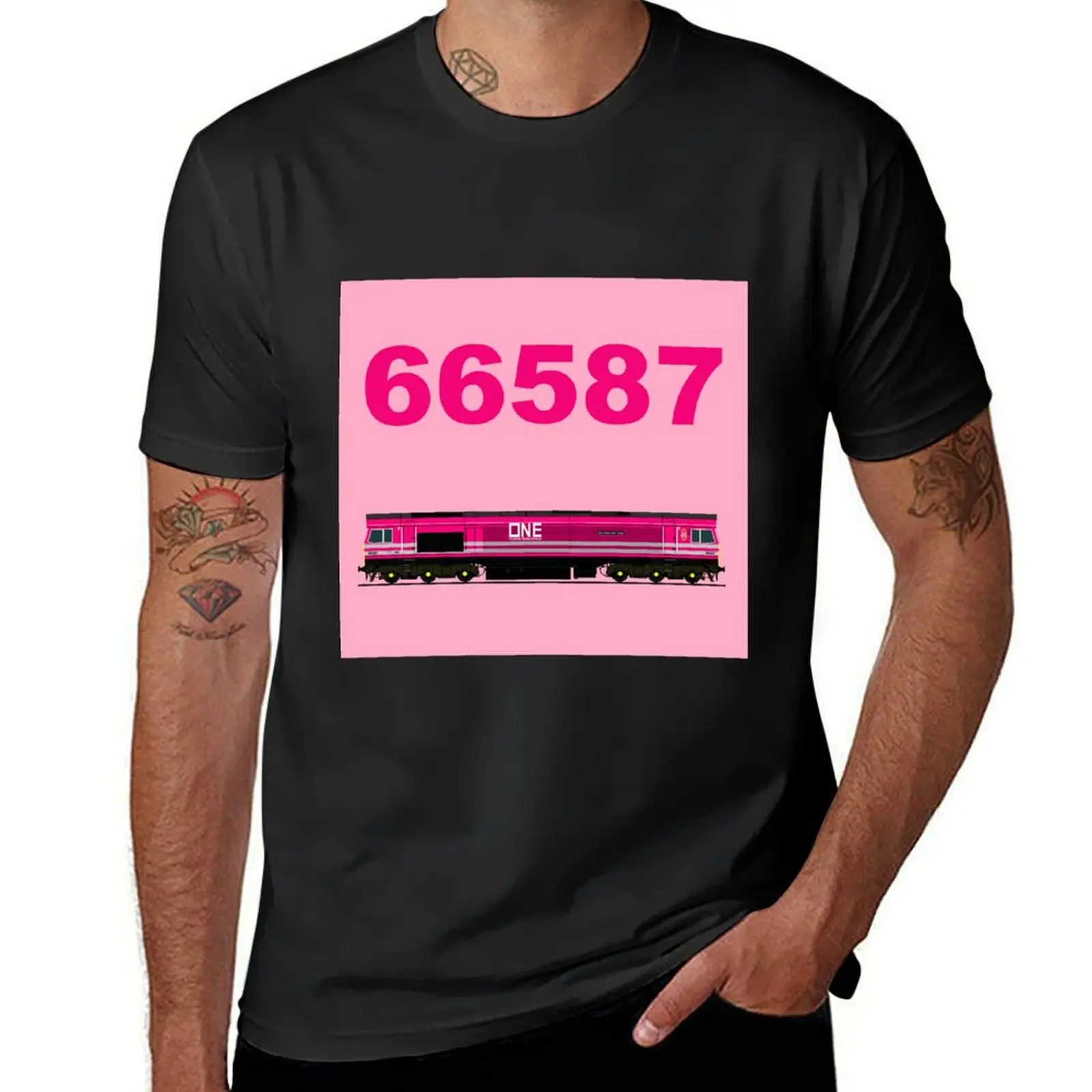 PINK CLASS 66 LOCOMOTIVE T-Shirt tops kawaii clothes vintage mens t shirts