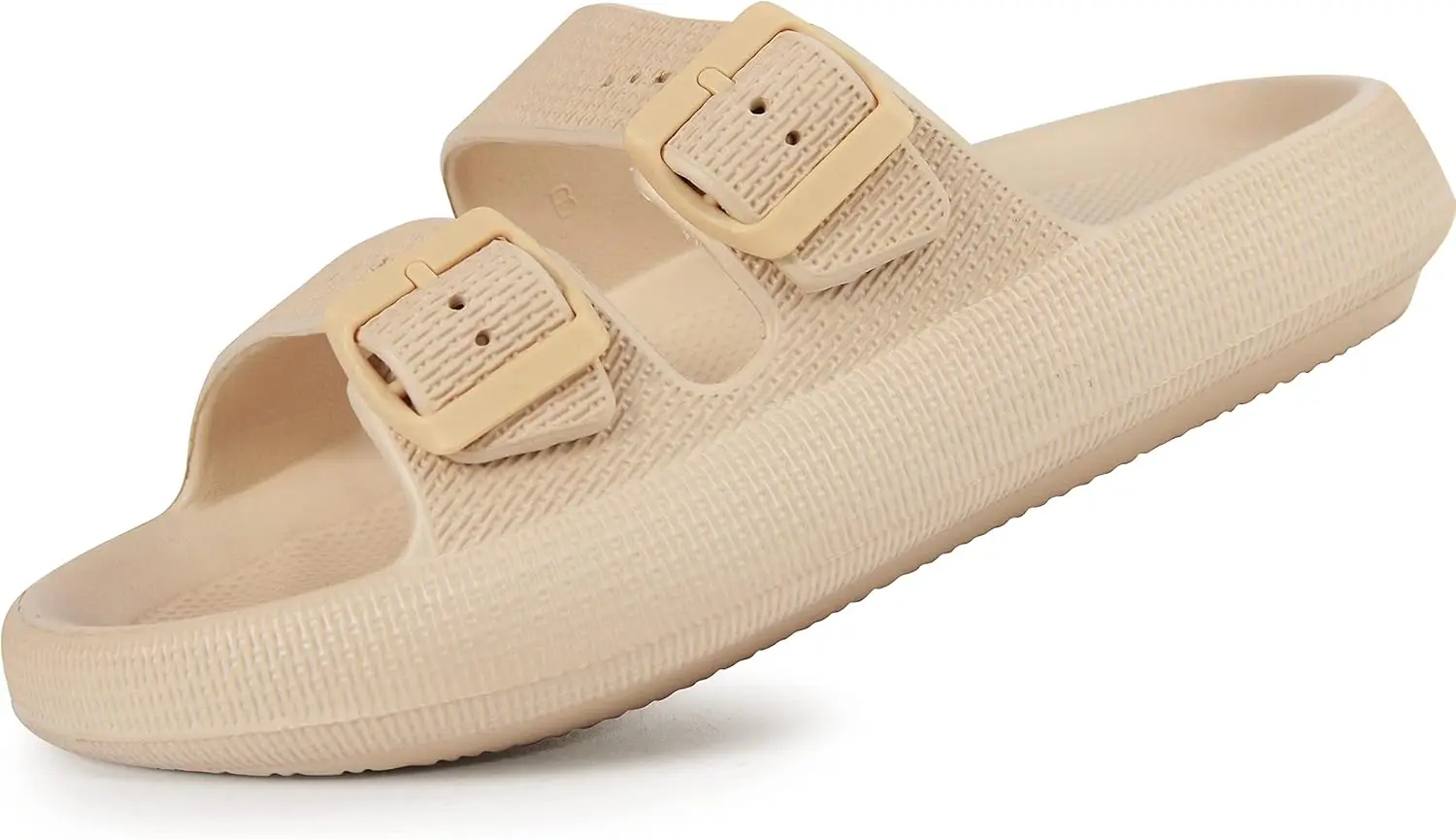 

Weweya Sandals for Women and Men - Pillow Slippers - Double Buckle Adjustable Slides - EVA Flat Sandals