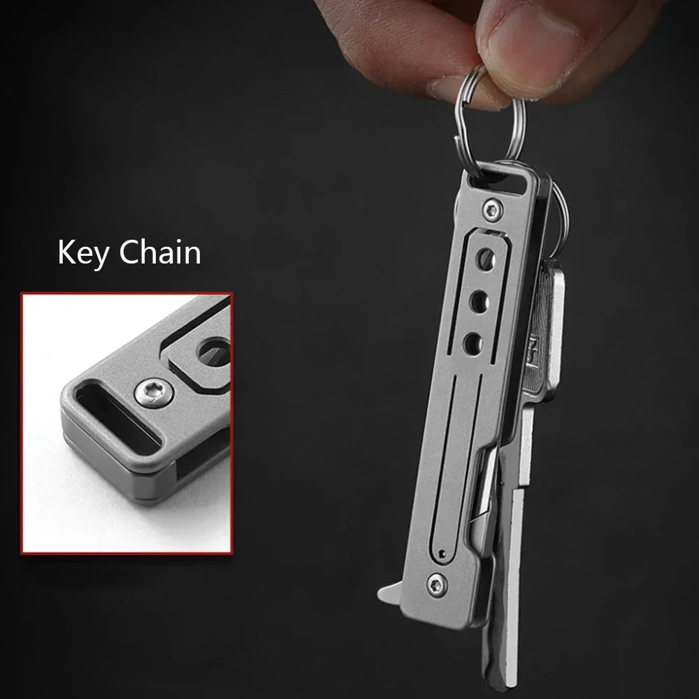 2025 جديد سبائك التيتانيوم سريع فتح سكين للفرد EDC تفريغ سكين جيب سكين تخييم في الهواء الطلق مع 10 قطعة شفرات قابلة للاستبدال