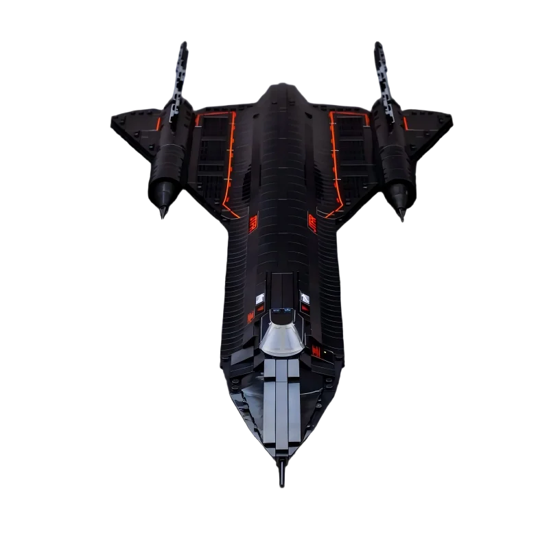 Military Series MOC Fighter SR-71 Blackbird Assemble Building Blocks Airplane Model Originality Brick Collector Sets Toy Gifts