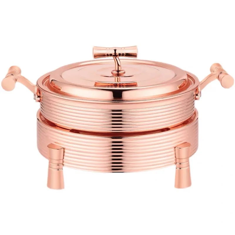 

304 stainless steel round hot pot dazzling pattern buffet stove bowl food heating soup pot portable