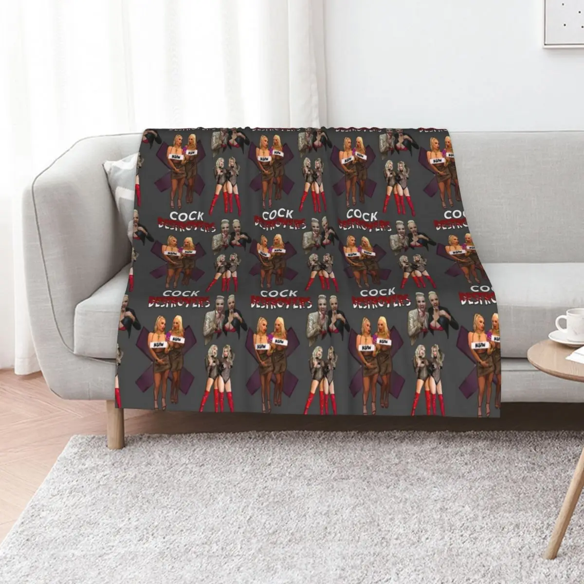 Cock Destroyers Pattern Pack Throw Blanket Large Beach Custom wednesday Weighted Soft Big Blankets