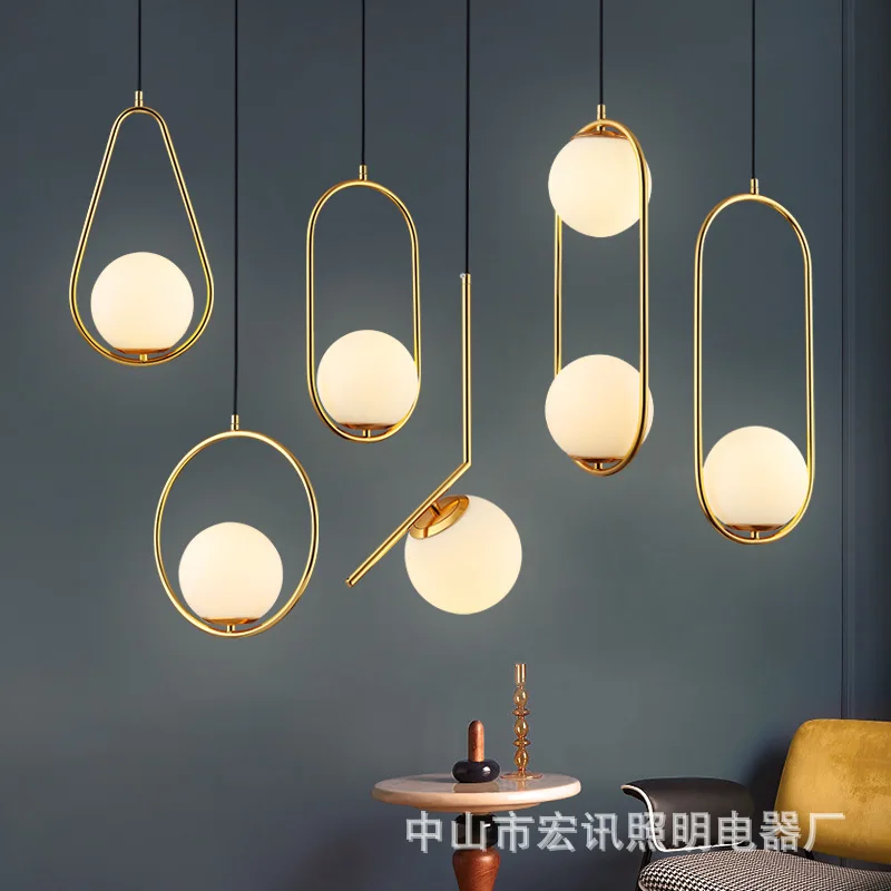 

Modern LED Round Glass Ball Pendant Lights Iron E14 Pendant Lamps Hanging Light Fixture for Living Bedroom Dining Room