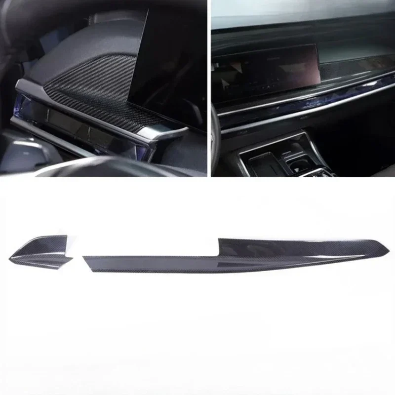 For BMW 7 Series G70 Real Dry Carbon Fiber 23+ Interior Center Console Gear Shift Panel Trim Decoration Modification Accessories