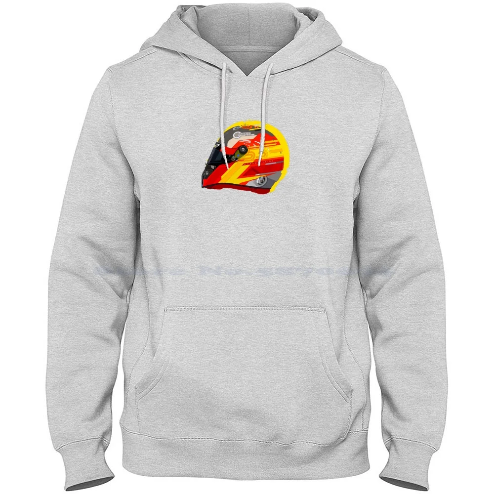 Sainz Helmet-100% Cotton Hoodie Vettel Alonso Lando Norris Checo Grosjean Mick Schumacher Ricciardo Motorsport Racing