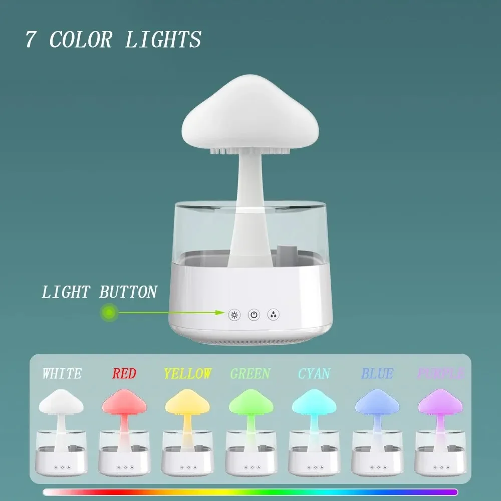 

USB Interface Household Decoration Cloud Raindrop Shaped Heavy Fog Colorful Lights Aromatherapy Machine Humidifier