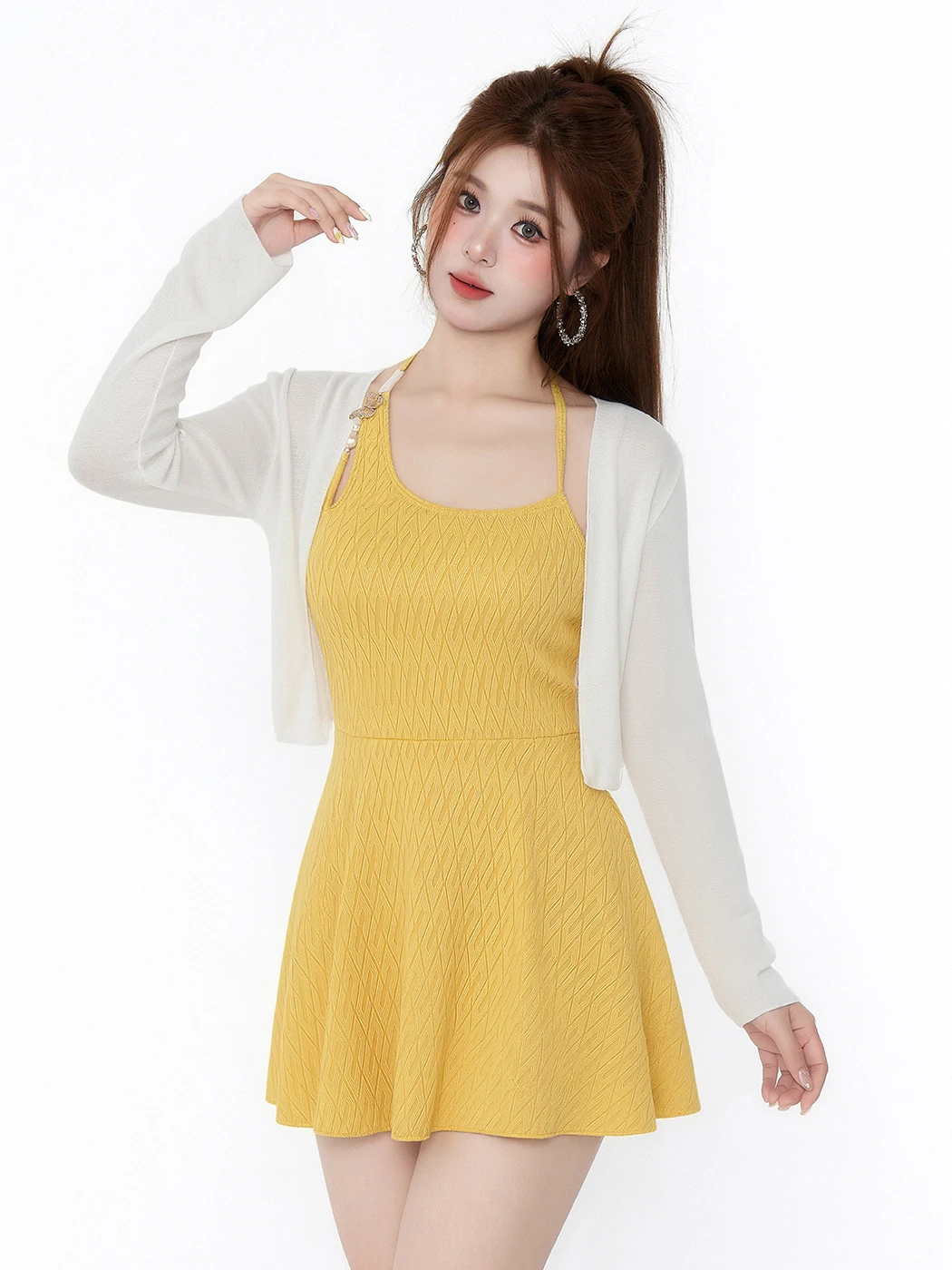 plus Size  Swimsuit for Girls Pear Shaped Conceal Meat Slimming Unique Exquisite Conservative Style Online Exclusive