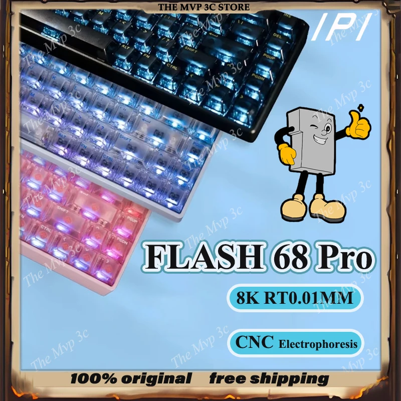 

Upgraded IPI FLASH 68 Pro Magnetic Switch Gaming Keyboard Wired 8K RT0.01mm 0.125ms Delay PC E-Sports CNC Electrophoresis PC
