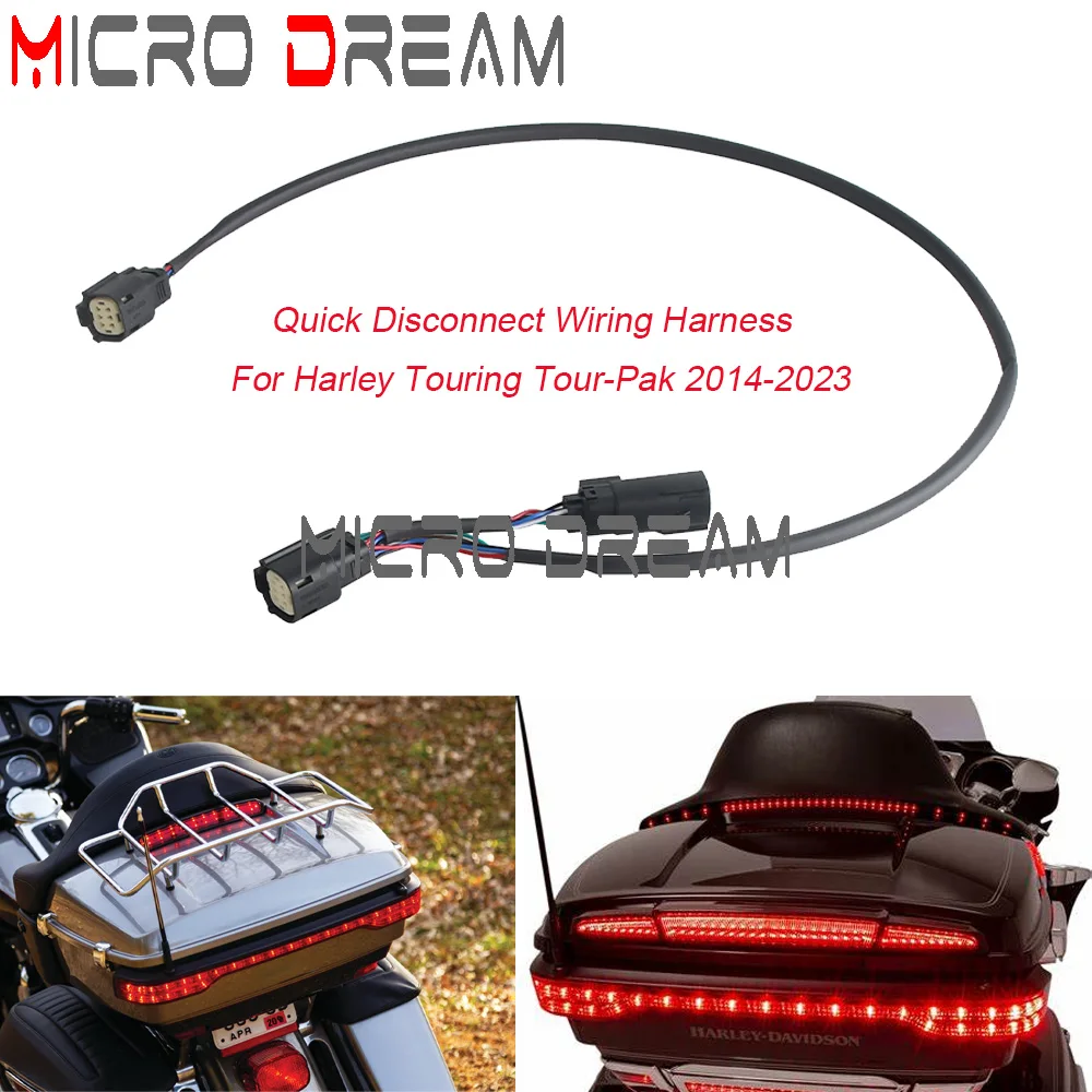 Pack Trunk Quick Disconnect Wiring Harness For Harley Tour-Pak Road King Electra Street Glide FLHX FLHR FLHTK FLHTCU 2014-2023