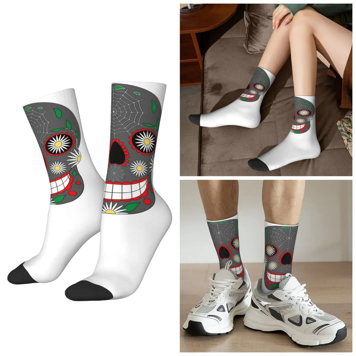 

Всесезонные копии носков с сахарным черепом, спортивные носки в стиле Харадзюку, мягкие повседневные чулки для мужчин и женщин, подарки