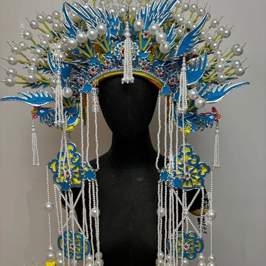 Couronne de Phénix, Drame Traditionnel Chinois, Opéra de Pékin, Spectacles sur Scène, Accessoire, Costume, Pompon, Perle, Vêtements de Sauna