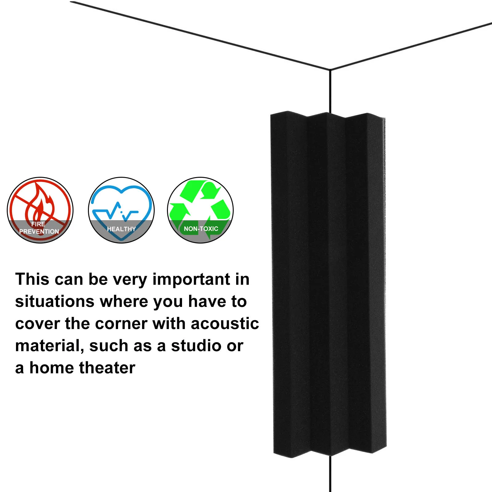 

5 Pcs Trapezoidal Wall Corner Acoustic Panels Soundproof Foams Recording Studio Insulation Professional Gusset