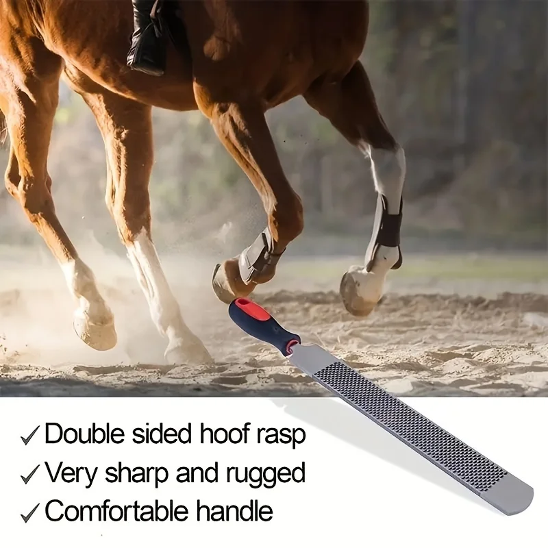 Horse Hoof Trimming & Shaping for Stable Care Professional Hoof Rasp Tool |   Steel Farrier File with Ergonomic Handle