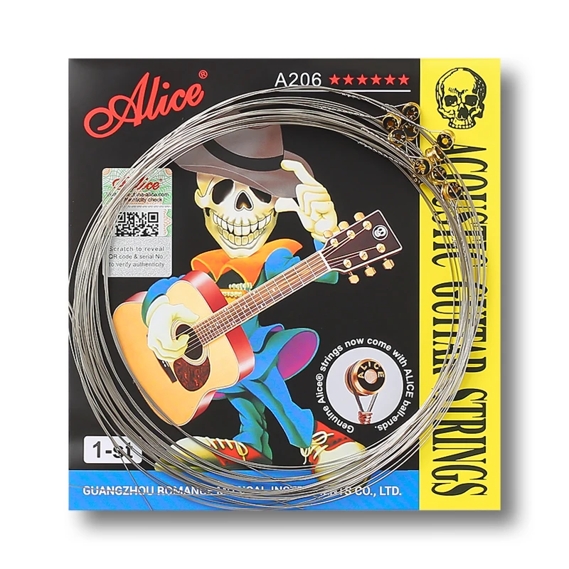 Alice A206 Strings for Acoustic Guitar Single Phosphor Bronze Wound Strings Anti-Rust Coating Guitar Accessories