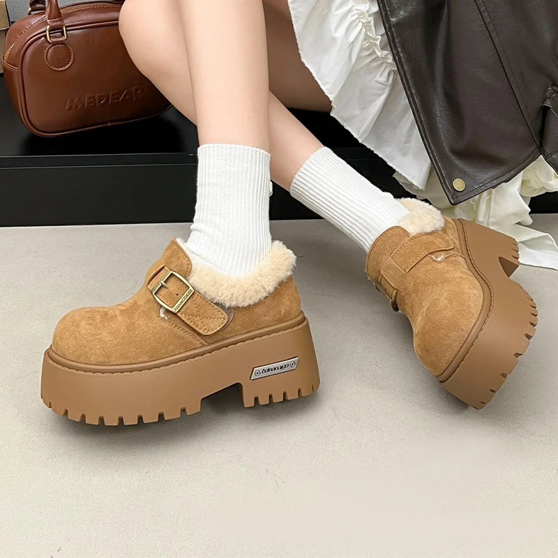 

Winter Women's Snow Boots Fashion Platform Sport Shoes for Woman Designer Warm Boots 2025 New Suede Casual Ladies Chelsea Botas