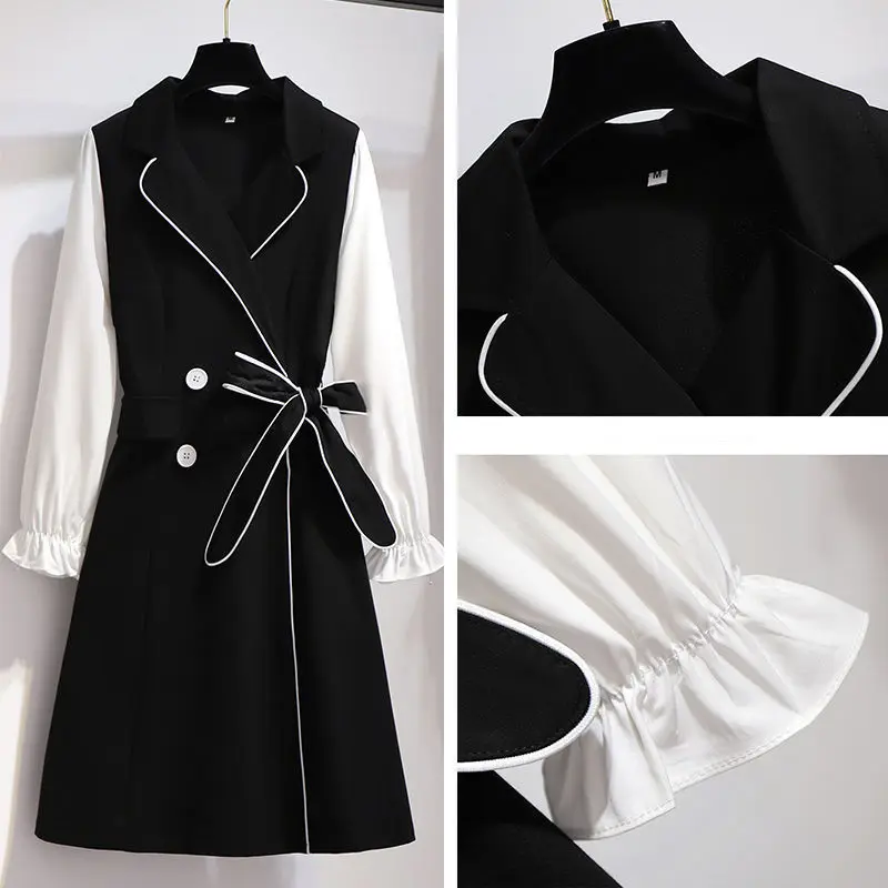 Abito a maniche lunghe da donna stile coreano elegante per il tempo libero primavera autunno tutto-fiammifero college abiti Mujer Mini semplice accogliente elegante nuovo