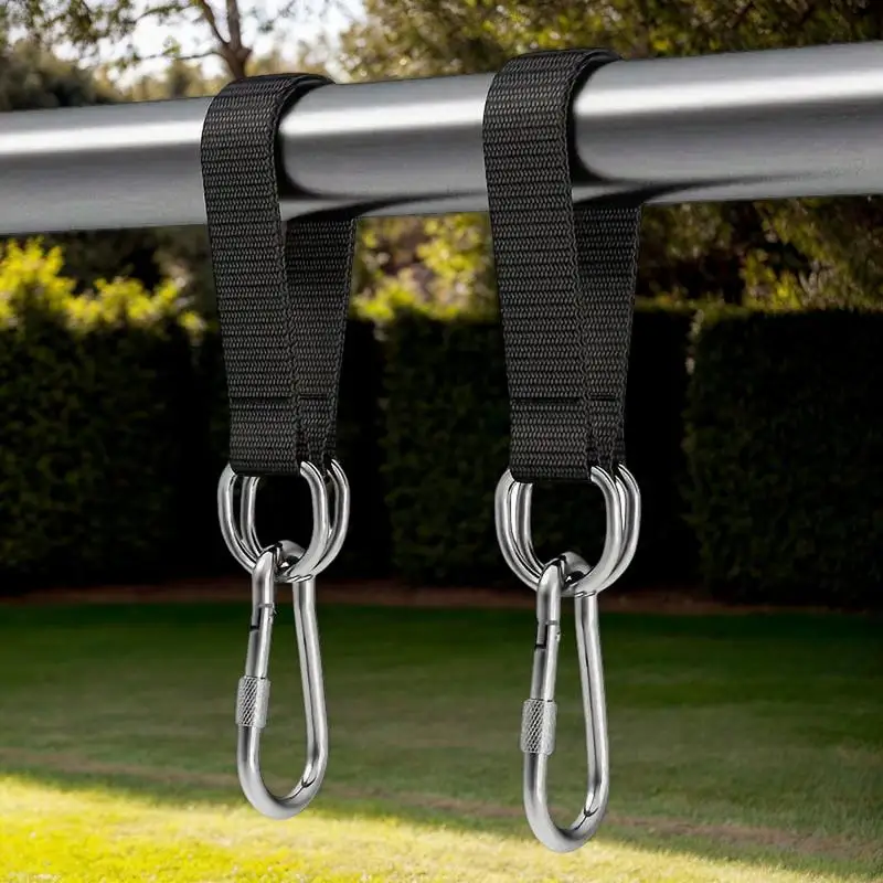 

Swing Straps Camping Heavy Duty Carabiner Hooks Swing Straps Swing Suspension Kits Safe Sturdy Garden Porch Swing Accessories