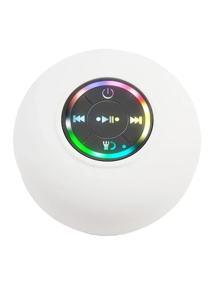 Mini Bluetooth Speaker Portable Waterproof Bluetooth Shower Speaker With Suction Cup And LED Lights 3D Surround Stereo Subwoofer