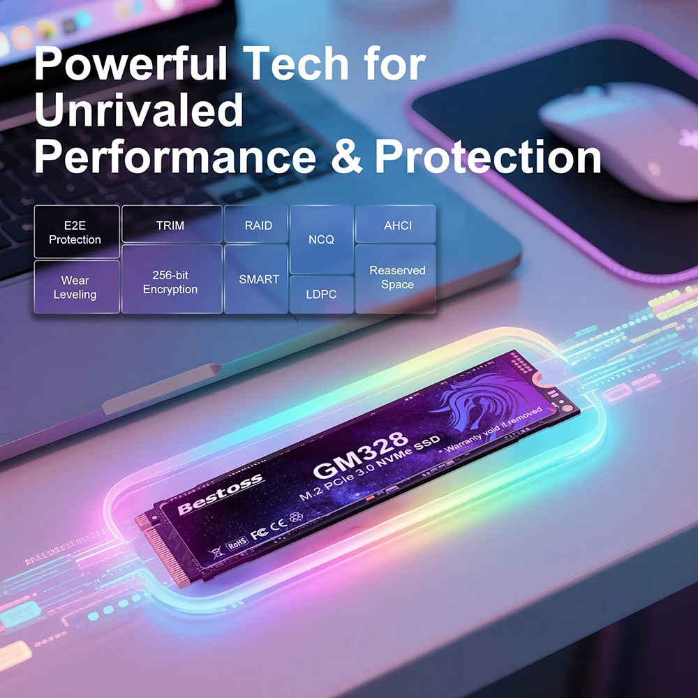 Bestoss Fast-Transfer M2 Nvme Solid State Drive 128 GB 256 GB 512 GB Festplatte SSD-Laufwerk für Desktop