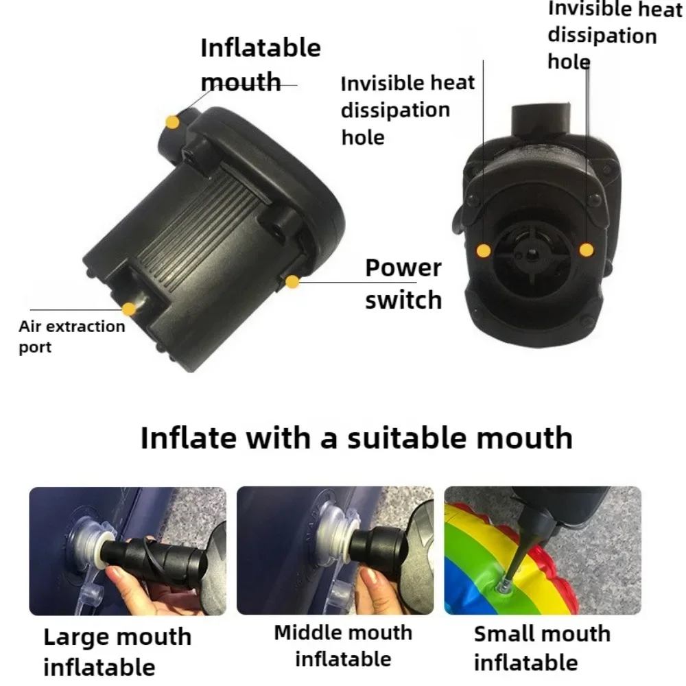 Bomba de ar multifuncional de dupla finalidade, 110v ~ 220v, doméstica, automotiva, eua, ue, motor dc com bico de ar para camas infláveis