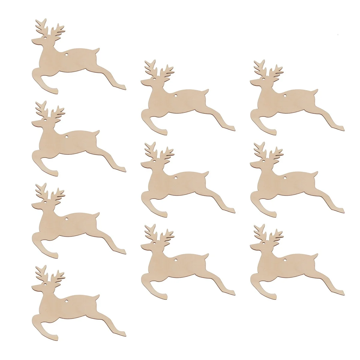 

20pcs Reindeer Wood Patches Natural Wood Slices For Diy Craft Christmas Decorations Unfinished Wooden Cutouts Ornament Set