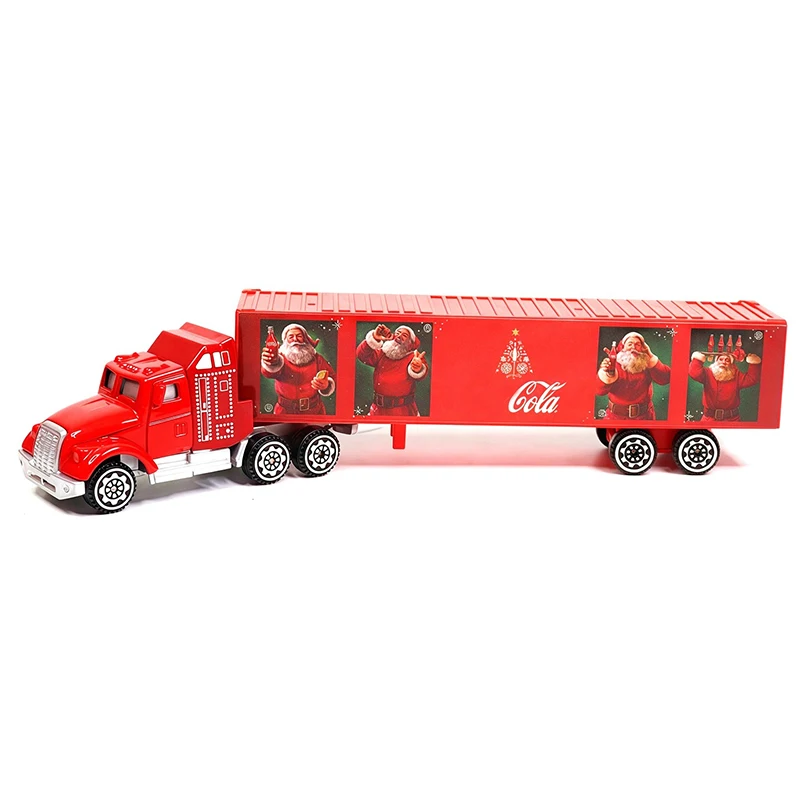 Camión de transporte pequeño a escala 1:72, modelo de coche de aleación, colección estática, juguetes decorados para regalos de Navidad y vacaciones