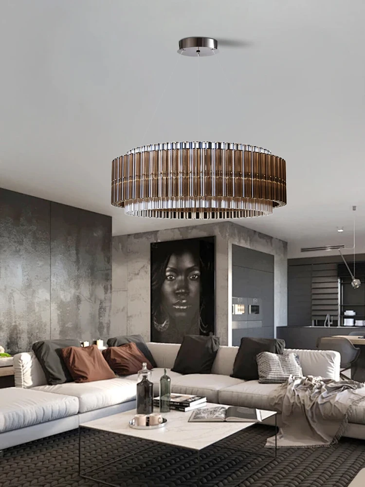 

Nordic Designer Crystal Chandelier Led Dimmable Elegant Light Fixture for Living Room Dining Table Decoration Suspension Lamps