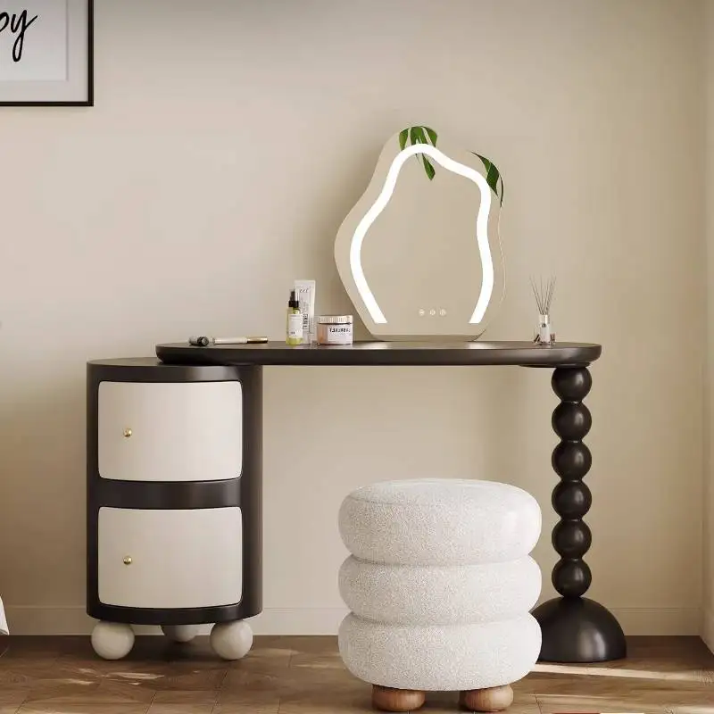 

Girls Space Storage Makeup Table Mirror Natural Bedside Organizer Makeup Table Dressing White Modern Tocador Mueble Furniture