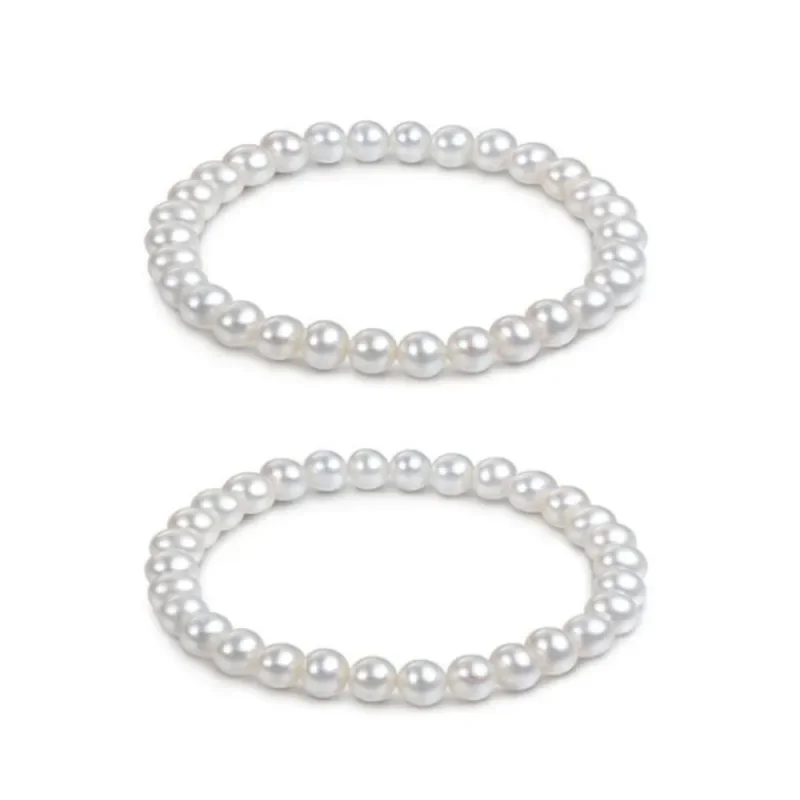 Simple Retro Imitation Pearls Bracelet for Women Stretch Acrylic Bead Men Bracelet Fashion Party Jewelry Pearl Wristband Gift