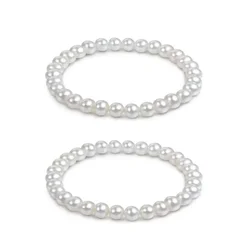 Simple Retro Imitation Pearls Bracelet for Women Stretch Acrylic Bead Men Bracelet Fashion Party Jewelry Pearl Wristband Gift