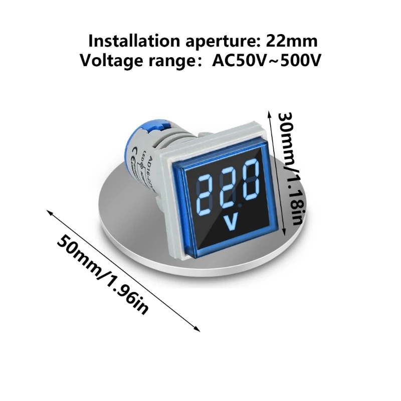 Upgrades Voltages Tester 50 to 500V Digital LED Screen Voltmeter Voltages Monitors Voltages Detector Simple Use for Home 203C