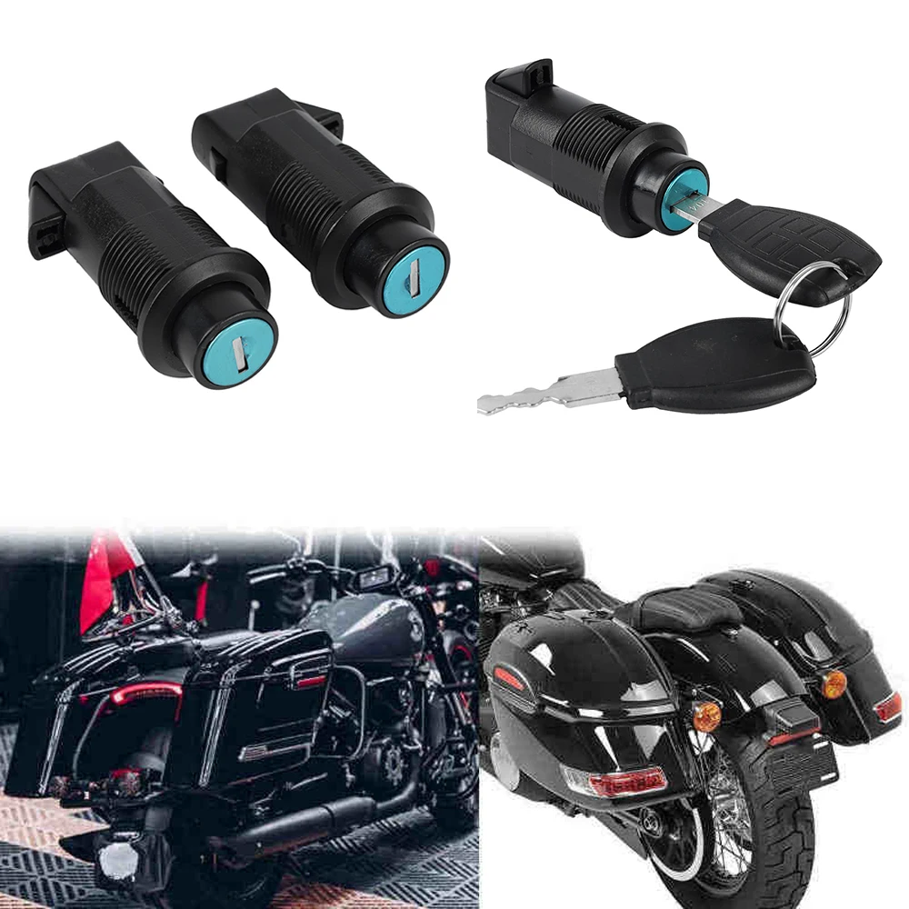 

Motorcycle Hard Saddlebag Locks Set with Keys Trunk Fits Motorcycles Accessories Universal Motorbike Rear Hard Saddlebag Lock