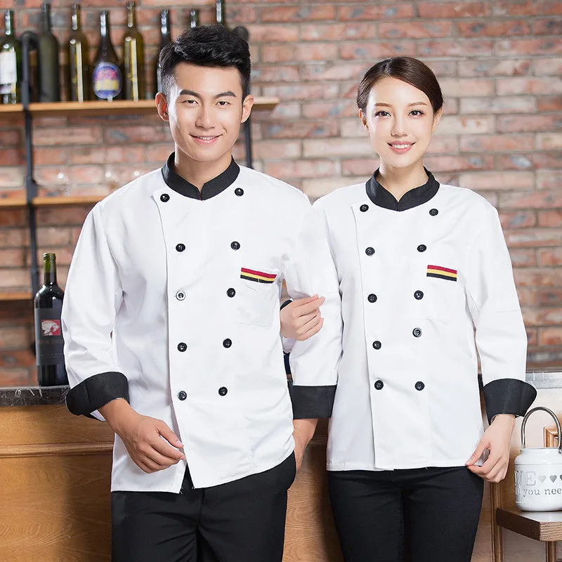 Novel Dingheng Chef Overalls Long Sleeve Autumn and Winter Clothes Hotel Kitchen Dining Restaurant Canteen Restaurant for Men an