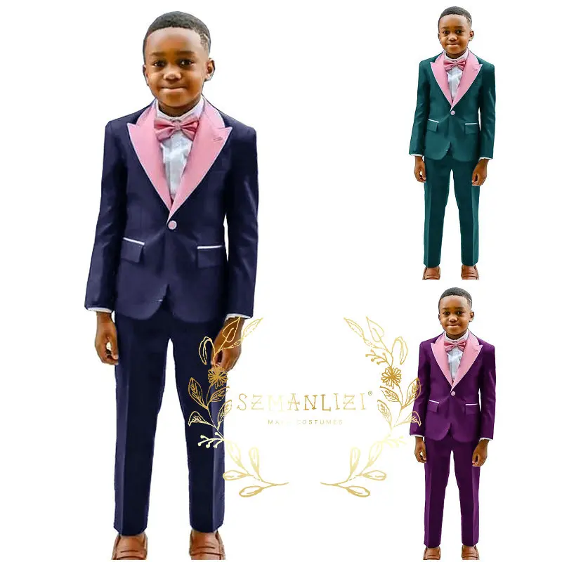 

Boys Slim Fit Suit Rosefia Style 2Piece Set School Formal Clothes Kids Full Suit Wedding Tuxedos Costume Enfant Garçon