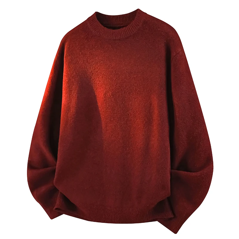 Nuovo pullover lavorato a maglia girocollo da uomo autunno inverno con pelliccia comoda e alla moda Top casual da esterno versatile e di alta qualità