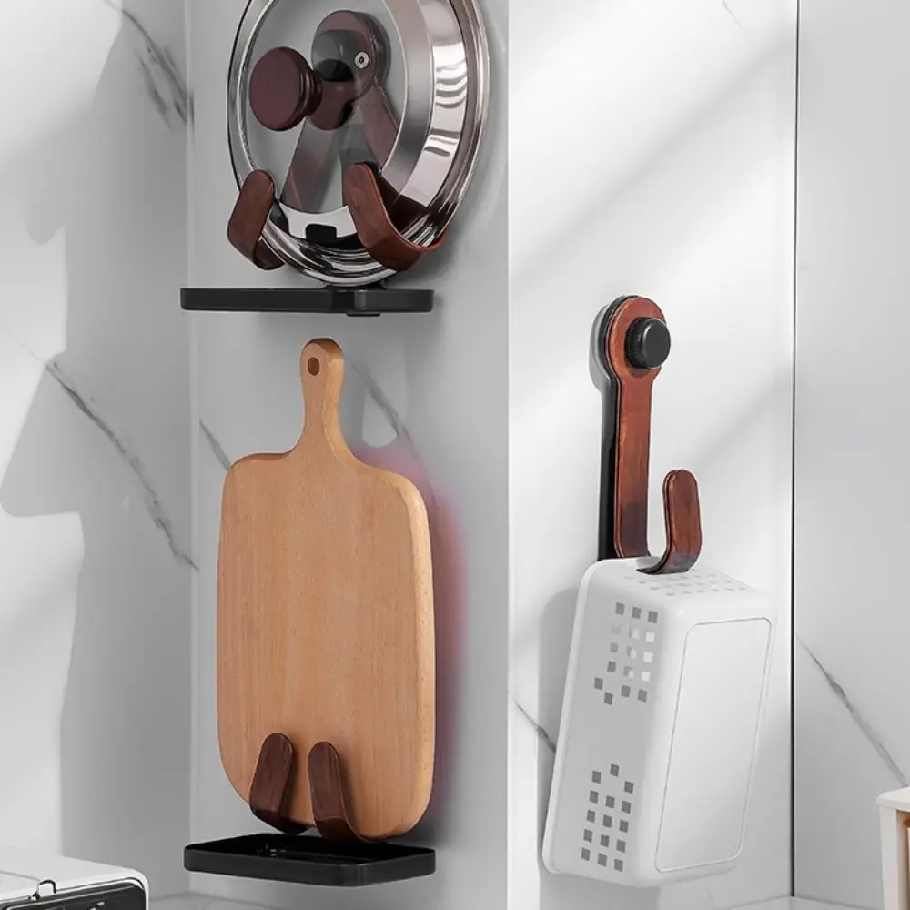 

Adjustable Suction Cup Pot Lid Rack Moisture-proof Waterproof Pot Cover Drain Holder with Water Collection Tray Punch-free