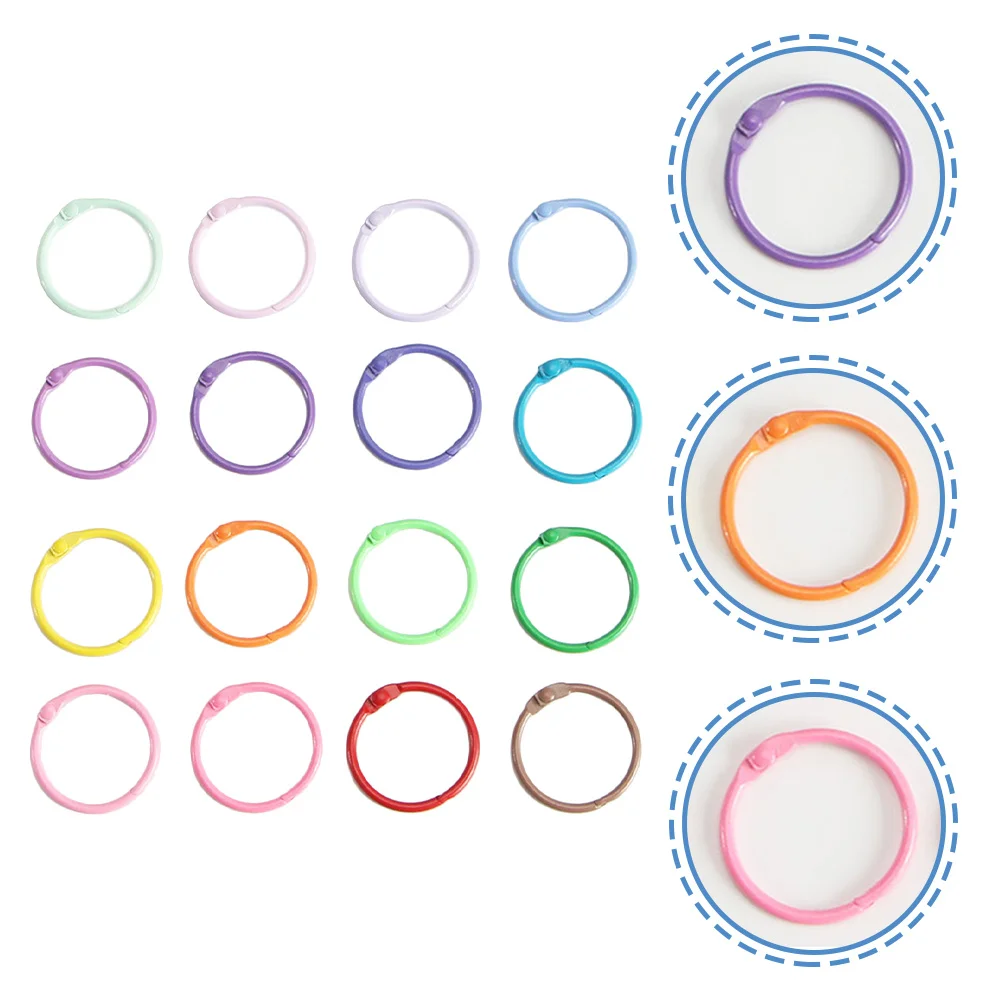 50 pçs multi-função pasta anéis reutilizáveis metal chaveiros livro acessórios resistente ao desgaste design prático escritório escola casa