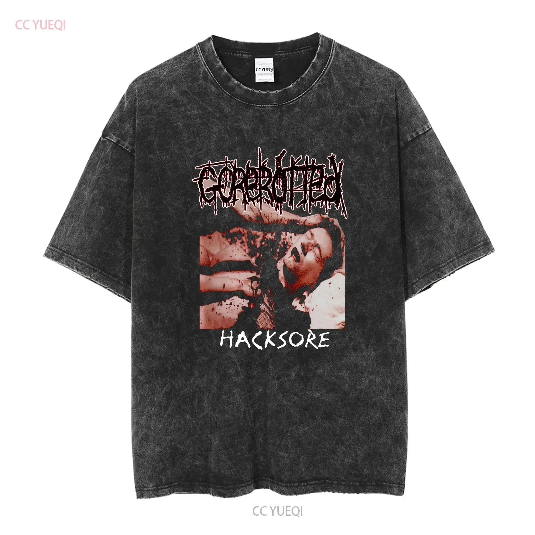 Vintage 2000 Gorerotted Hacksore T Shirt XL Mutilated In Minutes Grindcore Metal long or short sleeves vintage Washed - view 2