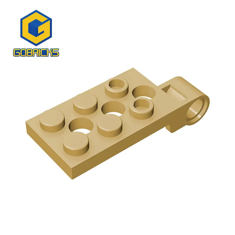 Gobricks 10PCS Bricks Hinge Plate 2 x 4 with Pin Hole and 3 Holes - Top compatible with lego 98286 pieces of children's toys